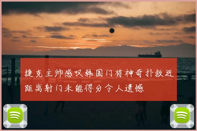 捷克主帅感叹韩国门将神奇扑救近距离射门未能得分令人遗憾